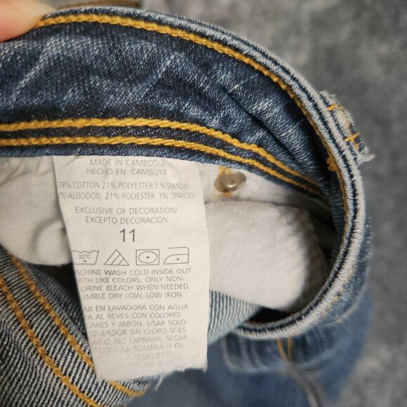 LEVEL EIGHT WOMENS JUNIOR DENIM STRAIGHT JEANS SIZE 11 34x26 LOW RISE BLUE EUC - Picture 6 of 10